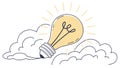 Lightbulb Idea on Cloud, Creative Inspiration Symbol. vector design Generative AI Royalty Free Stock Photo