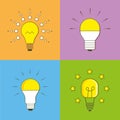 Lightbulb idea concept. Bulb colorful logo vector illustration, creative mindset.