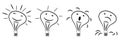 Lightbulb idea concept sketchy character isolated Royalty Free Stock Photo