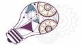 Lightbulb with internal gears: complex engineering idea vector concept, vector design Generative AI Royalty Free Stock Photo