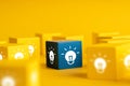 Lightbulb and lamp icon for & creative & leadership business concept