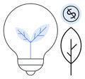 Lightbulb with Leaf Inside Representing Eco-Innovation and Sustainability Royalty Free Stock Photo