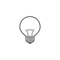 Lightbulb line icon, lamp outline vector logo