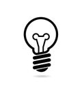 Lightbulb line logo template. Business outline icon. Energy power electricity idea concept. Jpeg illustration Royalty Free Stock Photo