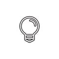 Lightbulb linear icon in a flat design in black color. Vector illustration eps10