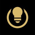 Lightbulb logo template, incandescent lamp icon design vector