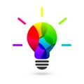 Lightbulb made of abstract colors Royalty Free Stock Photo