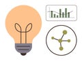 Lightbulb with Molecular Structure and Data Graph Innovation and Analytical Concepts Royalty Free Stock Photo