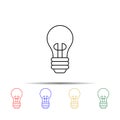 lightbulb multi color style icon. Simple thin line, outline vector of sciense icons for ui and ux, website or mobile application Royalty Free Stock Photo