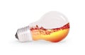 Lightbulb with orange water inside