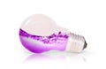 Lightbulb with pink purple water inside