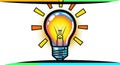 lightbulb pop art: bright idea illustration Royalty Free Stock Photo
