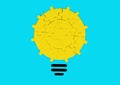 Lightbulb Puzzle Symbol on Blue Background Royalty Free Stock Photo