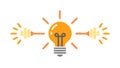 Lightbulb radiating ideas. Creative problem solving, vector design Generative AI Royalty Free Stock Photo