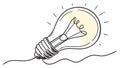 Lightbulb with Rays, Brilliant Idea Vector Icon, vector design Generative AI Royalty Free Stock Photo