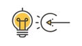 Lightbulb with Refresh Cycle Vector Icon for Innovation, vector design Generative AI Royalty Free Stock Photo