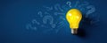 The lightbulb representing ideas and creativity with question marks surrounding it..AI generated image Royalty Free Stock Photo