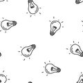 Lightbulb seamless doodle pattern