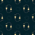 Lightbulb seamless pattern. vector idea symbol. energy illustration