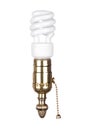 Lightbulb and socket with pull chain Royalty Free Stock Photo