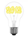 Lightbulb with sparkling 2012 digits inside Royalty Free Stock Photo