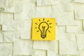 Lightbulb on sticky notes Royalty Free Stock Photo