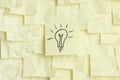 Lightbulb on sticky notes