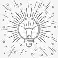 Lightbulb thin line icon. Vector.