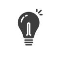 Lightbulb vector icon, line outline art black light bulb symbol isolated clipart