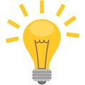 Lightbulb vector, light bulb icon, idea lamp symbol