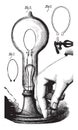 Lightbulb, vintage illustration