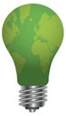 Lightbulb with World Map Illustration