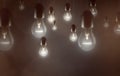 Lightbulbs hanging from the ceiling