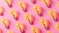 The lightbulbs on pink background.AI generated image Royalty Free Stock Photo