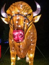 Lighted bison at China Lights in Hales Corner, Wisconsin