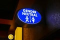 Illuminated Gender Neutral restroom sign Royalty Free Stock Photo