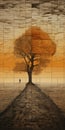 Surrealistic Tree Wall Art: A Captivating Blend Of Psychological Phenomena And Puzzle-like Pieces