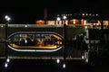 Lighted Bridge and Riviera In Lake Geneva, WI Royalty Free Stock Photo