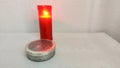 lighted candle for the reserved of the Most Holy body of Christ with copy space concept christianity
