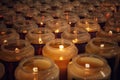 Lighted candles in catholic church Royalty Free Stock Photo