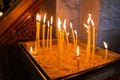 Lighted candles in Christian church in Nazareth Royalty Free Stock Photo