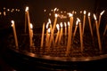 Lighted candles in Nativity Church in Bethlehem Royalty Free Stock Photo