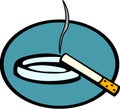 lighted cigarette and ashtray vector illustration