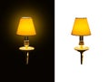 Lighted classic sconce Royalty Free Stock Photo