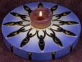 Lighted Decorative Candle with Twelve Goddesses Royalty Free Stock Photo