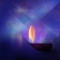 Lighted Diwali oil lamp. Concept for Diwali festival of India