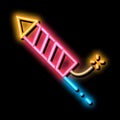 lighted fireworks wick neon glow icon illustration