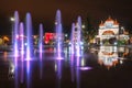 Lighted fountain in my town Royalty Free Stock Photo