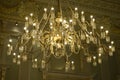 Chandelier, Lighted Lamps, Golden Decorative Vintage Ceiling