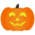 Lighted Halloween Jack O` Lantern Pumpkin Royalty Free Stock Photo